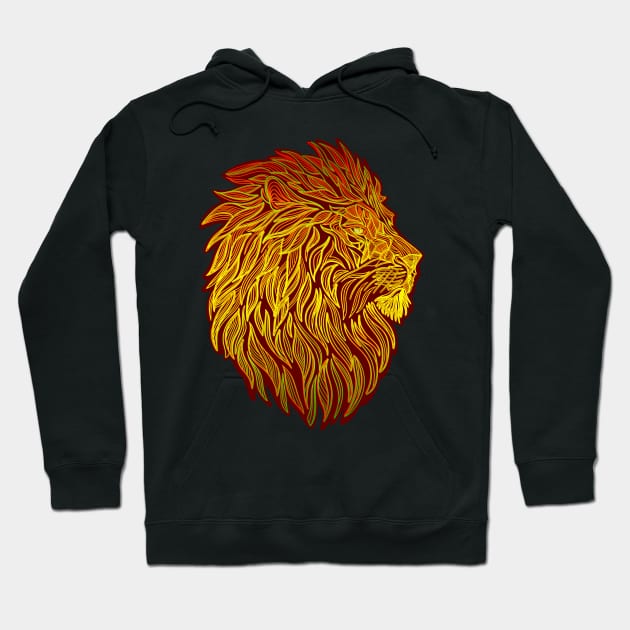 Lion’s head with thick mane in Rasta colors Hoodie by DaveDanchuk